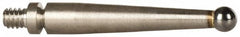 Mitutoyo - 2mm Ball Diam, Carbide, Ball Test Indicator Contact Point - 0.74" Contact Point Length, Use with Mitutoyo 513 Series Dial Test Indicators - Americas Industrial Supply