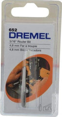 Dremel - 3/16" Diam, 1/8" Shank Diam, Straight Router Bit - 1-13/64" Overall Length, High Speed Steel - Americas Industrial Supply
