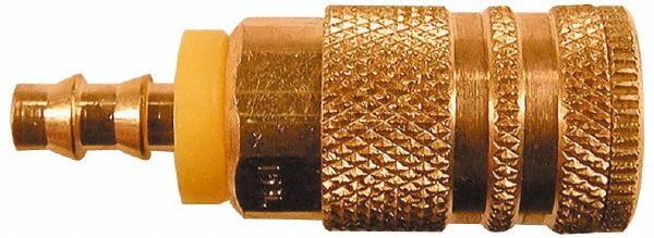 Coilhose Pneumatics - Hose Barb Industrial Pneumatic Hose Coupler - Brass, 1/4" Body Diam, 1/4" Hose ID - Americas Industrial Supply