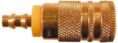 Coilhose Pneumatics - Hose Barb Industrial Pneumatic Hose Coupler - Brass, 1/4" Body Diam, 1/4" Hose ID - Americas Industrial Supply