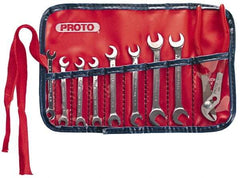 Proto - 9 Piece, 13/16" x 15/64" to 3/8" x 11/32", Ignition Wrench Set - Inch Measurement Standard, Chrome Finish, Comes in Vinyl Pouch - Americas Industrial Supply