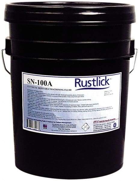 Rustlick - Rustlick SN-100A, 5 Gal Pail Cutting & Grinding Fluid - Synthetic, For Machining, Sawing - Americas Industrial Supply