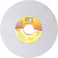 Norton - 7" Diam x 1-1/4" Hole x 1/2" Thick, J Hardness, 120 Grit Surface Grinding Wheel - Aluminum Oxide, Type 1, Fine Grade, 3,600 Max RPM, Vitrified Bond, No Recess - Americas Industrial Supply