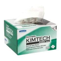 Kimtech - Dry Clean Room/Lab/Critical Task Wipes - Pop-Up, 8-3/8" x 4-3/8" Sheet Size, White - Americas Industrial Supply