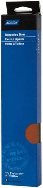 Norton - 11-1/2" Long x 2-1/2" Wide x 1" Thick, Aluminum Oxide Sharpening Stone - Rectangle, Coarse, Fine Grade - Americas Industrial Supply