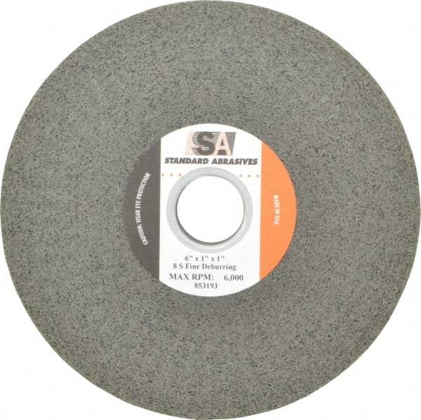 Standard Abrasives - 6" Diam, 1" Face Width, 1" Center Hole, Fine Grade, Silicon Carbide Deburring Wheel - Convolute, Medium Density 8 Grade, 6,000 RPM - Americas Industrial Supply