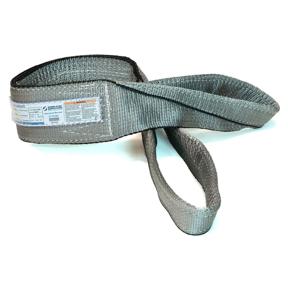 Slings & Tiedowns (Load-Rated); Sling Type: Eye & Eye; Length (Feet): 8; Vertical Capacity (Lb.): 4800; Choker Capacity (Lb.): 3800; Width (Inch): 3; Basket Capacity (Lb.): 9600; Eye Type: Flat Eye; Sling Material: Polyester; Sling Width: 3 in; Eye Length