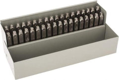 C.H. Hanson - 36 Piece, 1/8" Character Steel Stamp Set - Letters & Figures, Low Stress Round Face Dot - Americas Industrial Supply