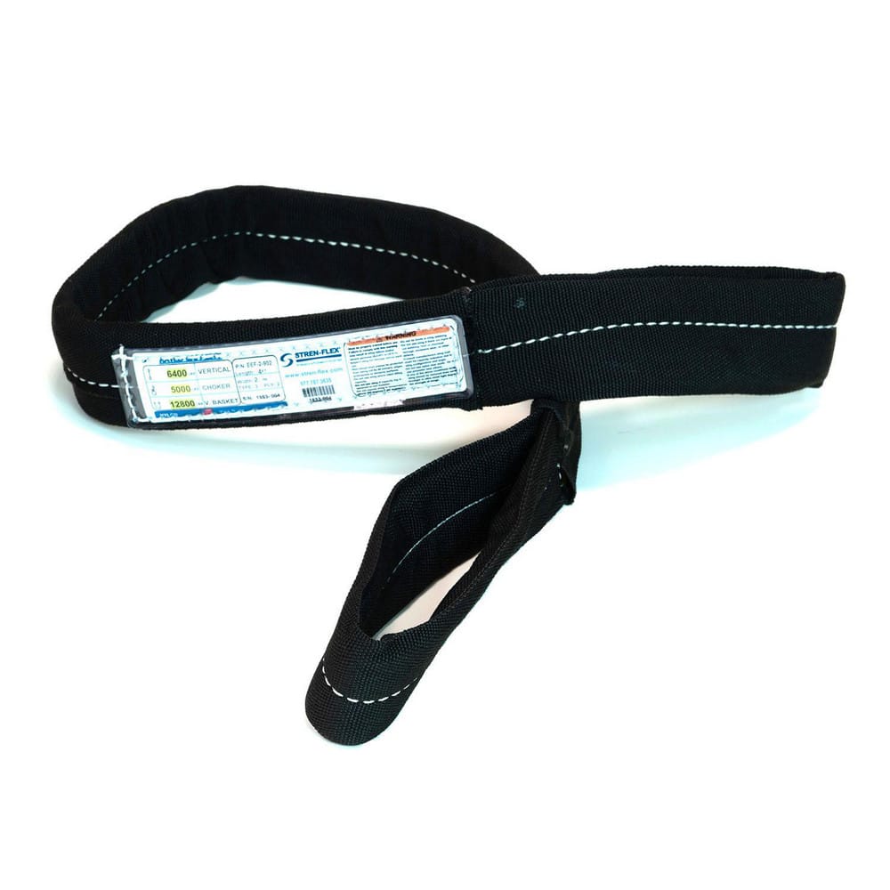 Slings & Tiedowns (Load-Rated); Sling Type: Eye & Eye; Length (Feet): 16; Vertical Capacity (Lb.): 11500; Choker Capacity (Lb.): 9200; Width (Inch): 4; Basket Capacity (Lb.): 23000; Eye Type: Twisted Eye; Sling Material: Nylon; Sling Width: 4 in; Eye Leng