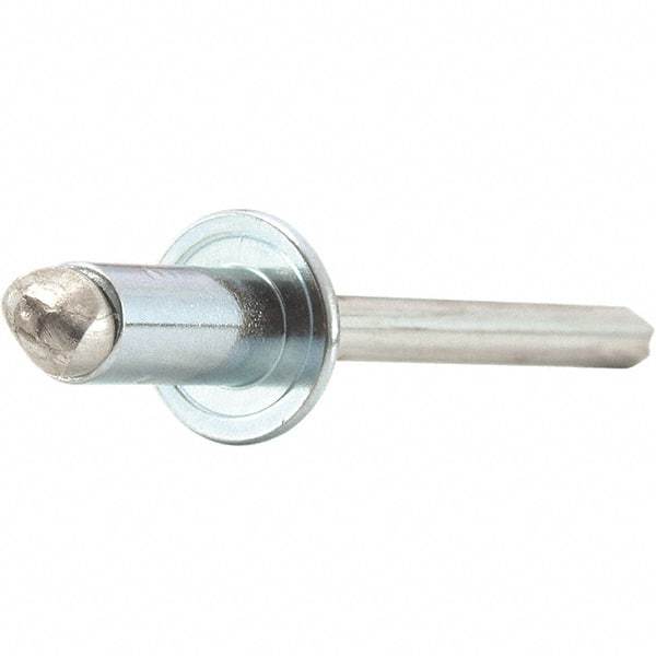 STANLEY Engineered Fastening - Size 4 Dome Head Stainless Steel Open End Blind Rivet - Stainless Steel Mandrel, 0.063" to 1/8" Grip, 1/8" Head Diam, 0.129" to 0.133" Hole Diam, 0.077" Body Diam - Americas Industrial Supply