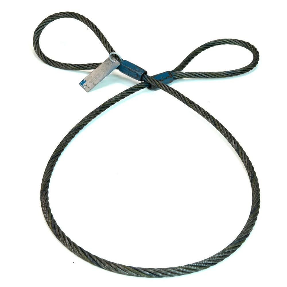 Slings & Tiedowns (Load-Rated); Sling Type: Wire Rope; Length (Feet): 18; Vertical Capacity (Lb.): 19600; Choker Capacity (Lb.): 14400; Width (Inch): 0; Basket Capacity (Lb.): 39200; Eye Type: Large Flemish Eye; Sling Material: Steel; Sling Width: 0 in; S