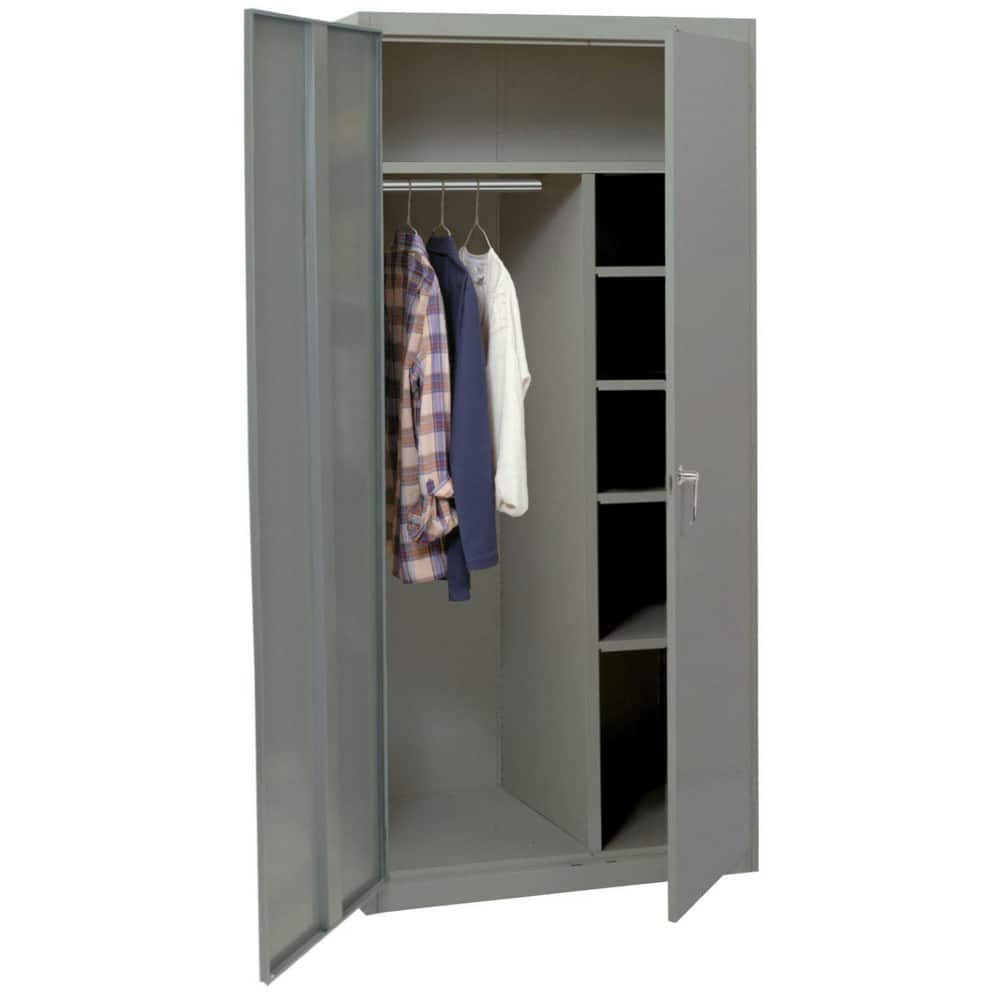 Storage Cabinets; Cabinet Type: Storage Cabinet; Cabinet Material: Steel; Width (Inch): 48; Depth (Inch): 24; Cabinet Door Style: Solid; Height (Inch): 78; Locking Mechanism: Keyed; Assembled: No; Finish: Powder Coated; Color: Dove Gray