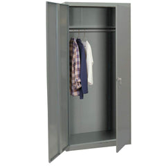 Storage Cabinets; Cabinet Type: Storage Cabinet; Cabinet Material: Steel; Width (Inch): 36; Depth (Inch): 18; Cabinet Door Style: Solid; Height (Inch): 78; Locking Mechanism: Keyed; Assembled: Yes; Finish: Powder Coated; Color: Dove Gray; Includes: (2) Ke