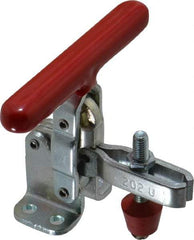 De-Sta-Co - 200 Lb Holding Capacity, Vertical Handle, Manual Hold Down Toggle Clamp - 65° Handle Movement, 105° Bar Opening, U-Bar, Flanged Base, Electro-Plated Zinc, Carbon Steel - Americas Industrial Supply
