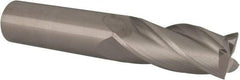 Made in USA - 5/8", 1-1/2" LOC, 5/8" Shank Diam, 3-1/2" OAL, 4 Flute, Solid Carbide Square End Mill - Single End, Uncoated, Spiral Flute, 30° Helix, Centercutting, Right Hand Cut, Right Hand Flute - Americas Industrial Supply