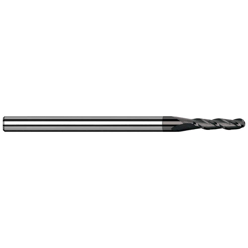 Harvey Tool - Ball End Mills; Mill Diameter (Inch): 1/16 ; Mill Diameter (Decimal Inch): 0.0620 ; Number of Flutes: 3 ; Length of Cut (Decimal Inch): 0.1860 ; Material: Solid Carbide ; Overall Length (Inch): 1-1/2 - Exact Industrial Supply