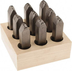 C.H. Hanson - 9 Piece, 5/8" Character Steel Stamp Set - Figures, Heavy Duty - Americas Industrial Supply