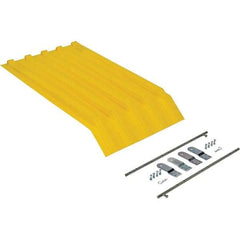 Vestil - Yellow Polypropylene Self-Dumping Hopper Poly Lid - Use with Dumpers - Americas Industrial Supply