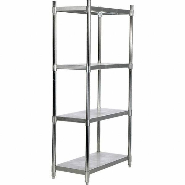 Vestil - 4 Shelf Steel Shelving - 600 Lb Capacity, 18" Wide x 36" High x 74" Deep, Stainless Steel - Americas Industrial Supply