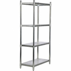 Vestil - 4 Shelf Steel Shelving - 600 Lb Capacity, 18" Wide x 36" High x 74" Deep, Stainless Steel - Americas Industrial Supply