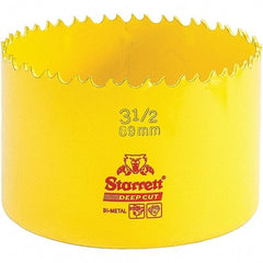 Starrett - 3-1/2" Diam, 2" Cutting Depth, Hole Saw - High Speed Steel Saw, Toothed Edge - Americas Industrial Supply