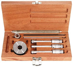 TESA Brown & Sharpe - 0.8 to 1.6", TiN Coated, Hole Mechanical Inside Micrometer Set - 0.0001 & 0.0002" Graduation, 6" Extension Rod Length, (1) Setting Ring Included - Americas Industrial Supply