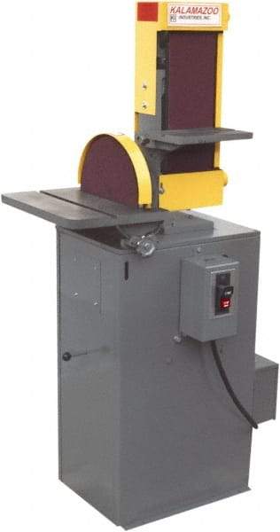 Kalamazoo - 48" Long x 6" Wide Belt, 12" Diam, Combination Sanding Machine - 3 hp, Triple Phase - Americas Industrial Supply