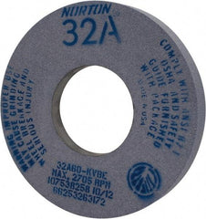 Norton - 12" Diam x 5" Hole x 1-1/2" Thick, K Hardness, 60 Grit Surface Grinding Wheel - Aluminum Oxide, Type 5, Medium Grade, 2,705 Max RPM, Vitrified Bond, One-Side Recess - Americas Industrial Supply