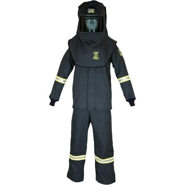 Oberon - Size 2XL, 3 HRC, 10.7 oz Arc Flash Clothing Kit - 27 cal per Sq cm, Hood Protection, Bib Overalls - Americas Industrial Supply
