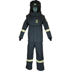 Oberon - Size 2XL, 3 HRC, 10.7 oz Arc Flash Clothing Kit - 27 cal per Sq cm, Hood Protection, Bib Overalls - Americas Industrial Supply