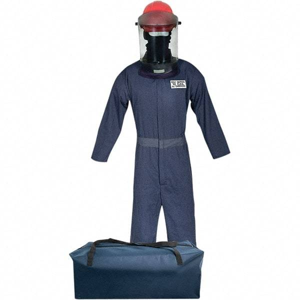 Oberon - Size 2XL, 2 HRC, 8 oz Arc Flash Clothing Kit - 12 cal per Sq cm, Hard Cap & Face Shield Protection, Coveralls & Balaclava, Includes Gear Bag - Americas Industrial Supply