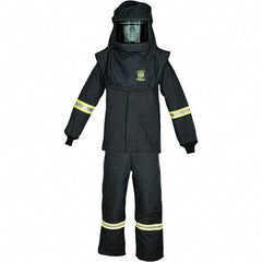 Oberon - Size 5XL, 4 HRC, 16.5 oz Arc Flash Clothing Kit - 100 cal per Sq cm, Hood Protection, Bib Overalls - Americas Industrial Supply