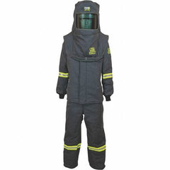 Oberon - Size 4XL, 4 HRC, 18 oz Arc Flash Clothing Kit - 140 cal per Sq cm, Hood Protection, Bib Overalls - Americas Industrial Supply