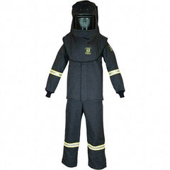Oberon - Size 2XL, 4 HRC, 10.7 oz Arc Flash Clothing Kit - 46 cal per Sq cm, Hood Protection, Bib Overalls - Americas Industrial Supply