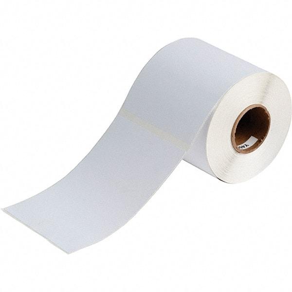 Brady - 6.1" Wide x 4-1/8" Long, White Vinyl Inkjet Label - For BradyJet J2000 - Americas Industrial Supply