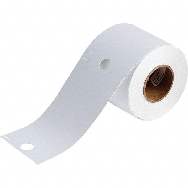 Brady - 5-3/4" Wide x 3-1/4" Long, White Polyester Inkjet Label - For BradyJet J2000 - Americas Industrial Supply