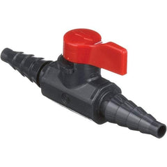 Asahi/America - 1/4" Pipe, Full Port, PVC Ball Valve - 1 Piece, Hose x Hose Ends, Tee Handle, 150 WOG - Americas Industrial Supply