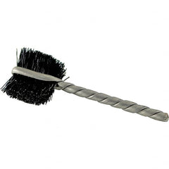 Brush Research Mfg. - 4 Rows x 19 Columns Nylon Scratch Brush - 5-3/4" Brush Length, 13-3/4" OAL, 1 Trim Length, Wood Curved Back Handle - Americas Industrial Supply