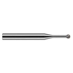Undercutting End Mills - 0.0780″ (5/64″) Cutter Diameter × 0.0930″ (3/32″) Neck Length × 270° Carbide Deburring Undercut End Mill, 15 RH Teeth, 12 LH Teeth - Exact Industrial Supply
