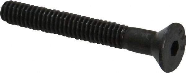 Value Collection - #8-32 UNC Hex Socket Drive, Flat Screw - Alloy Steel, Black Oxide Finish, Partially Threaded, 1-1/4" OAL - Americas Industrial Supply