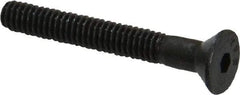 Value Collection - #8-32 UNC Hex Socket Drive, Flat Screw - Alloy Steel, Black Oxide Finish, Partially Threaded, 1-1/4" OAL - Americas Industrial Supply