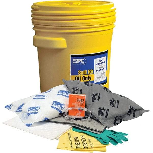 Brady SPC Sorbents - 17 Gal Capacity Oil Only & Universal Spill Kit - 20 Gal Polyethylene Drum - Americas Industrial Supply