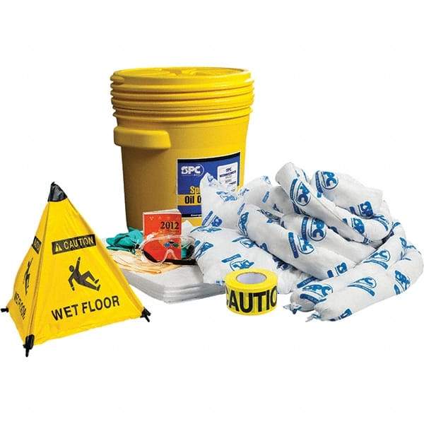 Brady SPC Sorbents - 17 Gal Capacity Oil Only Spill Kit - 20 Gal Polyethylene Drum - Americas Industrial Supply