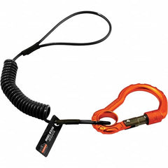 Ergodyne - Polyurethane Hard Hat Lanyard - Carabiner Attachment, Black, Compatible with All Hard Hats - Americas Industrial Supply