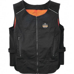 Ergodyne - Size S/M, Black Cooling Vest - 32 to 40" Chest, Zipper, Poly-Cotton - Americas Industrial Supply