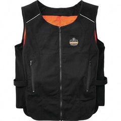 Ergodyne - Size S/M, Black Cooling Vest - 32 to 40" Chest, Zipper, Poly-Cotton - Americas Industrial Supply