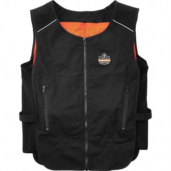 Ergodyne - Size L/XL, Black Cooling Vest - 40 to 52" Chest, Zipper, Poly-Cotton - Americas Industrial Supply