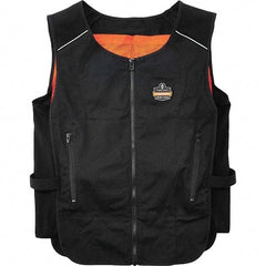Ergodyne - Size L/XL, Black Cooling Vest - 40 to 52" Chest, Zipper, Poly-Cotton - Americas Industrial Supply