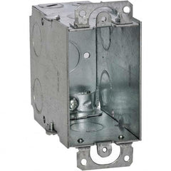 Hubbell-Raco - 4.22 x 2 x 3-1/2" Steel Rectangular Device Box - Americas Industrial Supply