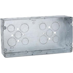 Hubbell-Raco - 4-1/2 x 8-5/8 x 2-1/2" Steel Rectangular Device Box - Americas Industrial Supply